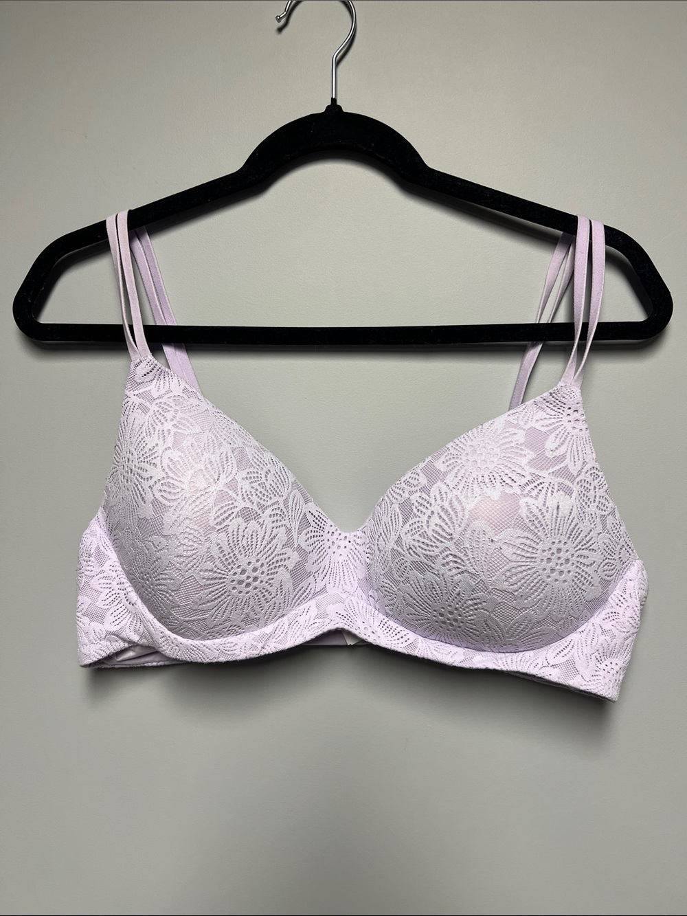 aerie Pale Lilac Floral Lace Underwire Bra